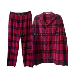Coach x Saks • Limited Ed. Plaid Flannel PJ Set